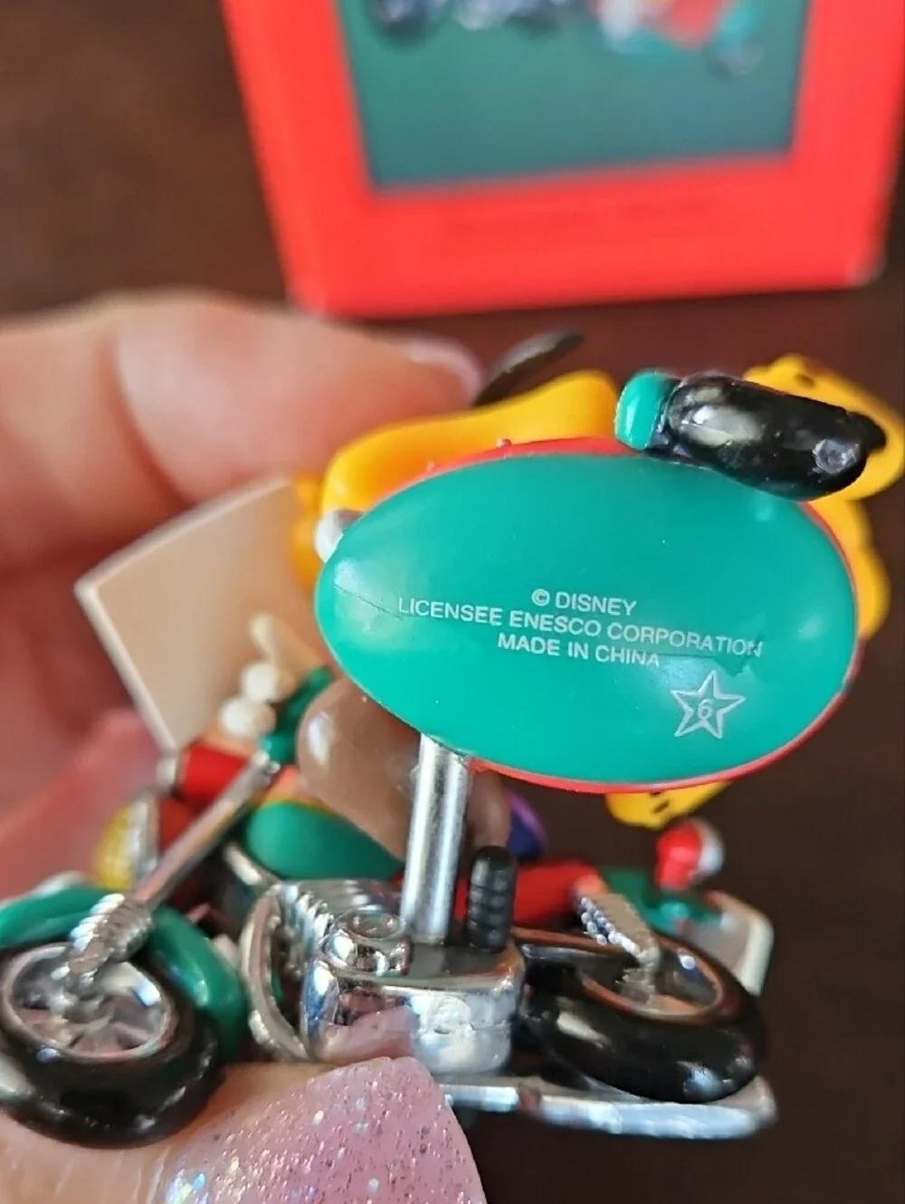 Enesco Disney Mickey & Pluto Motorcycle Tree Ornament